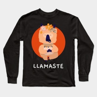 Llamaste | Lama posing on a yoga pose funny tshirt | Animal love | Spirituality Long Sleeve T-Shirt